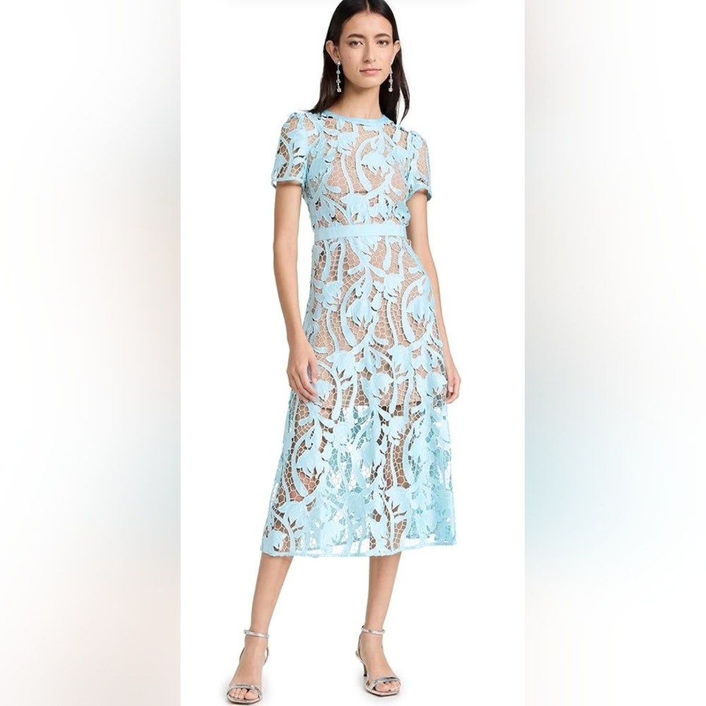 Self Portraot Blue Lace Dress Size 8
